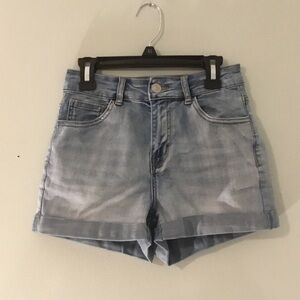 Wax Jean Light Blue Washed Denim Shorts